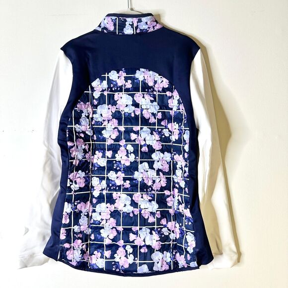 Peter Millar Jacket Women M Navy Floral Merge Hybrid Quilted Golf Preppy NWT - Picture 3 of 10